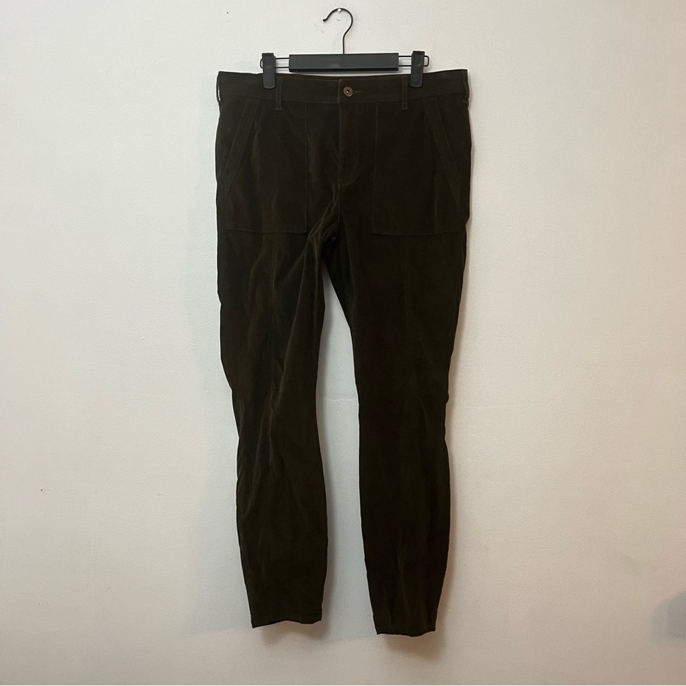 Anthropologie Corduroy Slim Utility Pants Dark Olive Green size 30